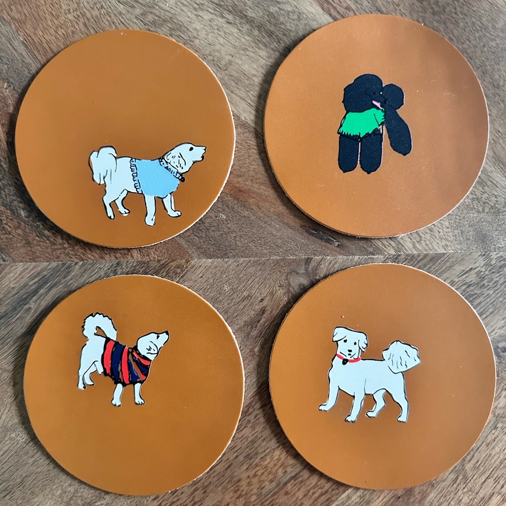 Clare V Cuoio Coasters with Paco Dog - Picture 4 of 5
